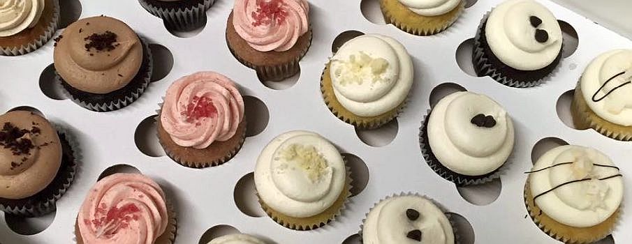 A variety of mini cupcakes